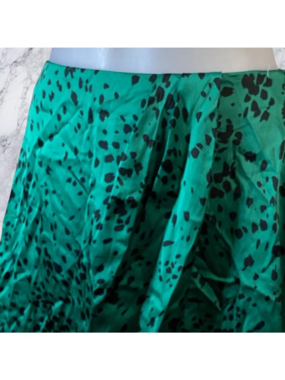 L'Academie The Jenny Mini Skirt in Jade Dalmatian